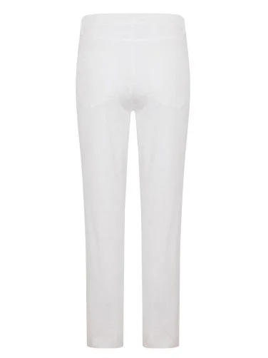 40WEFT 5 Cep Beyaz İnce Twill Vintage Pamuk Elastan Regular Fit Pantolon - 3