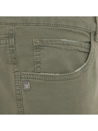 40WEFT 5 Cep Yeşil İnce Twill Vintage Pamuk Elastan Regular Fit Pantolon - 2