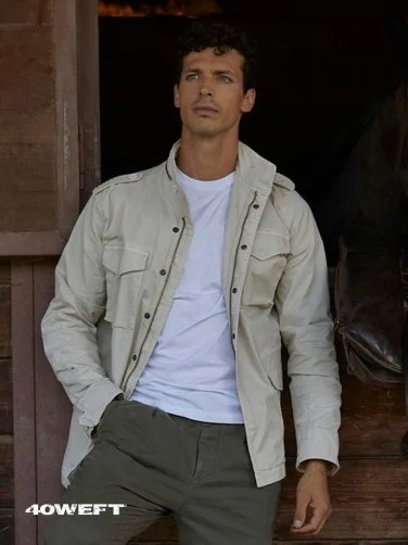 40WEFT Ekru Vintage Twill Pamuk Elastan Field Ceket - 4