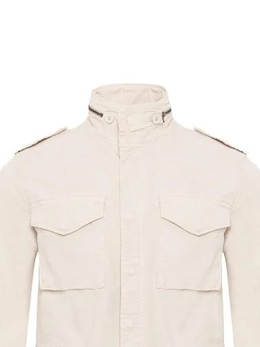 40WEFT Ekru Vintage Twill Pamuk Elastan Field Ceket - 2