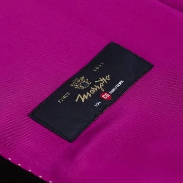 Carl Gross %100 Yün Lacivert Kendinden Desenli Peak Lapel Yaka Slim Fit Yelekli Smokin Takım Elbise - 3