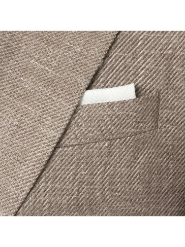 Carl Gross Bej Rengi Ermenegildo Zegna Heritage Diyagonal Dokulu Yün İpek Keten Ceket - 2