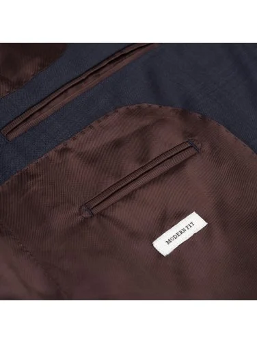 Carl Gross Cerruti Süper 130'S Lacivert Ekoseli Yün Takım Elbise - 4