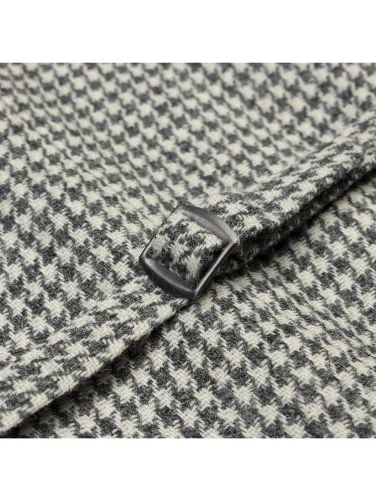 Carl Gross Harris Tweed Gri Ekru Kaz Ayağı Yün Yelek - 4