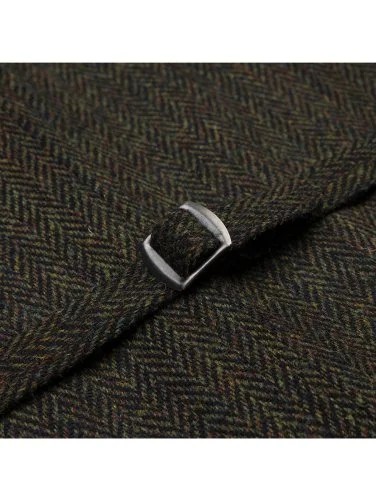 Carl Gross Harris Tweed Yeşil Taba Balıksırtı Yün Yelek - 4