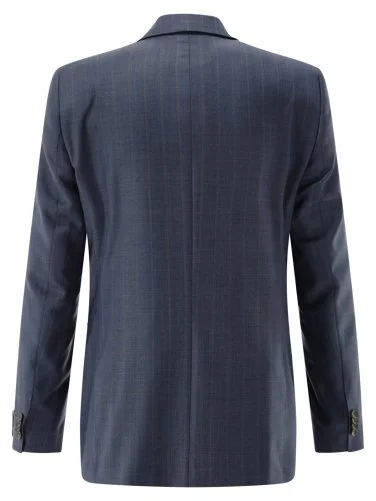 Carl Gross Havacı Mavi Ermenegildo Zegna Traveller Çizgili Yün Takım Elbise - 3