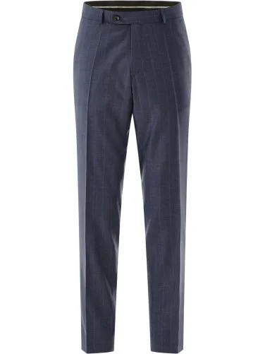 Carl Gross Havacı Mavi Ermenegildo Zegna Traveller Çizgili Yün Takım Elbise - 6