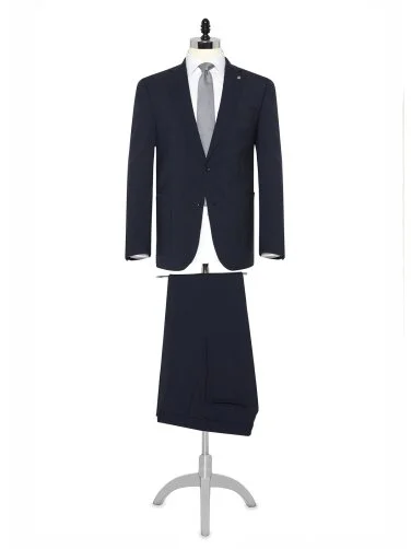 Carl Gross Lacivert Micro Desenli Yün Organik Sertifikalı Takım Elbise - 1