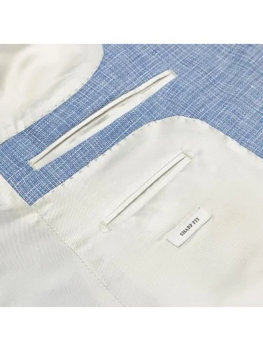 Carl Gross Mavi Guabello Yün Keten Sharp Fit Erkek Ceket - 3