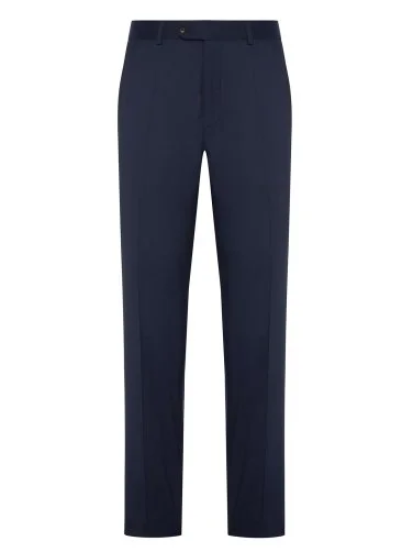 Carl Gross Vitale Barberis Navy Gabardin Saf Yün Pantolon - 1