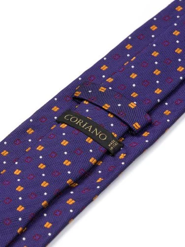 Coriano Mor Optik Desenli Puantiyeli İtalyan Kravat - 2