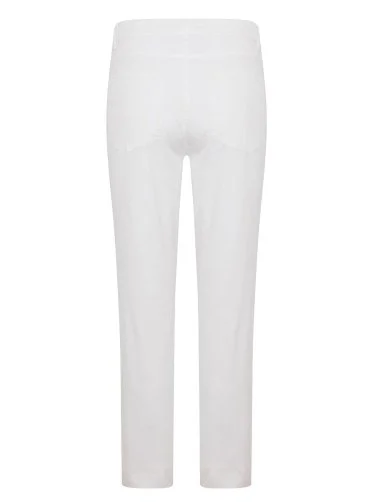 40WEFT 5 Pocket White Thin Twill Vintage Cotton Elastane Regular Fit Trousers - 3