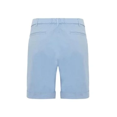 40WEFT Blue Pima Cotton Elastic Waist Bermuda - 3