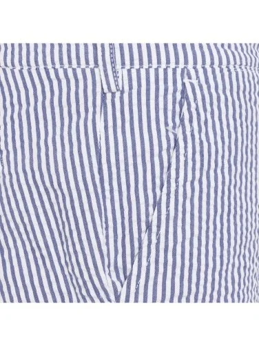 40WEFT Blue White Striped Searsucker Cotton Bermuda - 2