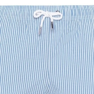 Atelier F&B Blue White Striped Seersucker Swimsuit - 2