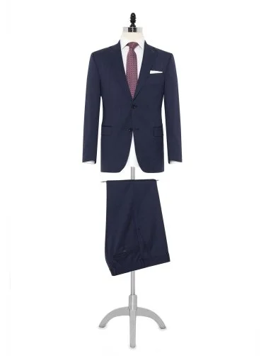 Carl Gross Air Blue Loro Piana Zeelander Natural Germirli Regular Fit Wool Suit - 1