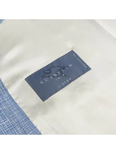 Carl Gross Blue Guabello Wool Linen Sharp Fit Men's Jacket - 2