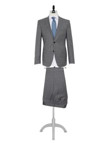 Carl Gross Light Grey Checked Suit - 1