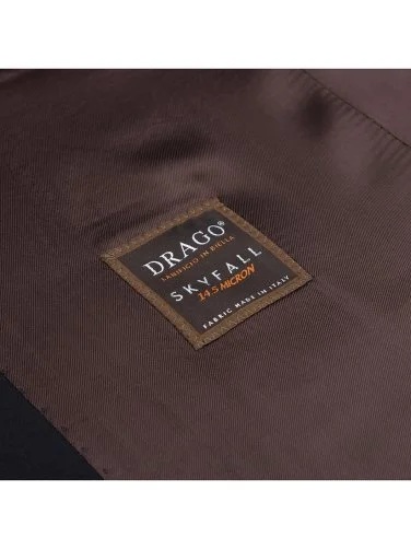 Carl Gross Navy Blue 14.5 Micron Wool Silk Exclusive Men's Jacket - 3