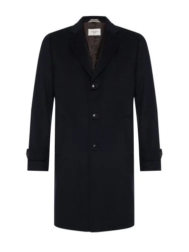 Carl Gross Navy Blue Wool Cashmere Men's Coat - 1