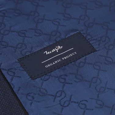 Carl Gross Navy Blue Micro Patterned Wool Organic Certified Suit - 3