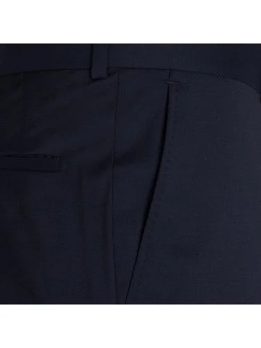 Carl Gross Vitale Barberis Navy Blue Gabardine Pure Wool Trousers - 2