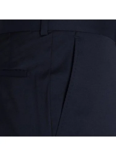 Carl Gross Vitale Barberis Navy Blue Gabardine Pure Wool Trousers - 2