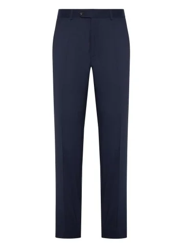 Carl Gross Vitale Barberis Navy Gabardine Pure Wool Trousers - 1