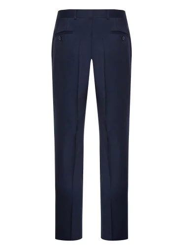 Carl Gross Vitale Barberis Navy Gabardine Pure Wool Trousers - 3