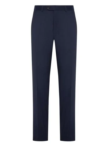 Carl Gross Vitale Barberis Navy Gabardine Pure Wool Trousers - 1