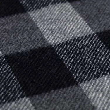 Cerruti Navy Blue Gray Checked Wool Scarf - 2