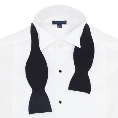 Cerruti Navy Blue Tied Silk Bow Tie - 1