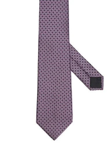 Cerruti Dusty Rose, Navy Blue Textured Jacquard Silk Tie - 1