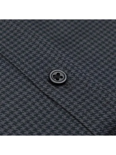 Germirli Black Anthracite Patterned Thomas Mason Button-down Collar Tailor Fit Pure Wool Shirt - 3