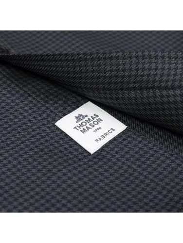 Germirli Black Anthracite Patterned Thomas Mason Button-down Collar Tailor Fit Pure Wool Shirt - 4