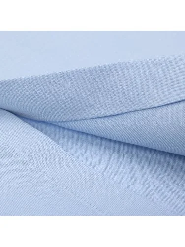 Germirli Light Blue Cotton Linen Tencel Epaulette Double Flap Pocket Foldable Sleeve Hello Shirt - 4