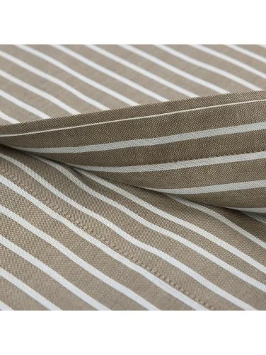 Light Brown Voile Button-Down Collar Tailor Fit Cotton Shirt with Germirli - 3