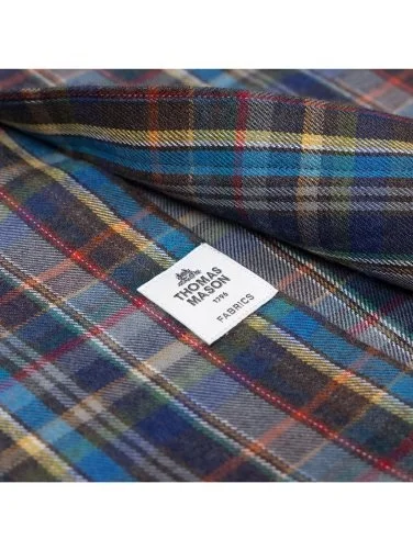 Multicolored Plaid Thomas Mason Flannel Button-down Collar Tailor Fit Wool Shirt with Germirli - 4