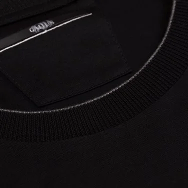 Gallus Black Slim Fit Knitted Crew Neck Cotton Long Sleeve T-Shirt - 3