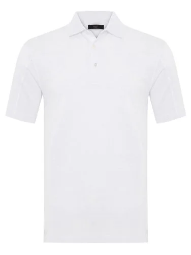 Gallus White Shirt Collar Mercerized Regular Fit T-Shirt - 1