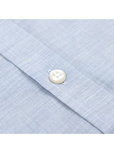 Germirli Albini Button-down Collar Tailor Fit Blue Cotton Voile Men's Shirt - 3