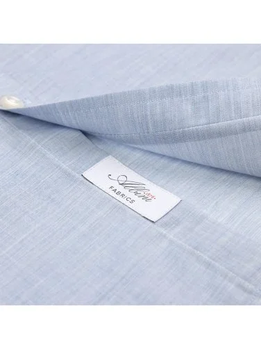 Germirli Albini Button-down Collar Tailor Fit Blue Cotton Voile Men's Shirt - 4