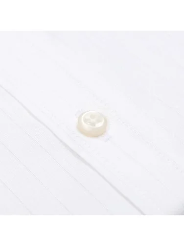 Germirli Albini Button Down Collar Tailor Fit White Self-Striped Cotton Voile Men's Shirt - 2