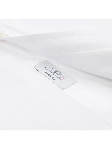Germirli Albini Button Down Collar Tailor Fit White Self-Striped Cotton Voile Men's Shirt - 4