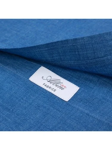 Germirli Albini Cobalt Blue Button-down Collar Tailor Fit Pure Linen Shirt - 3