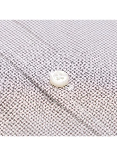 Germirli Albini Exclusive Brown Gingham Tailor Fit Cotton Shirt - 4