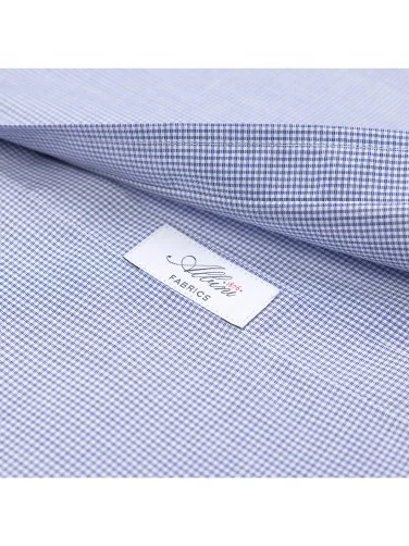 Germirli Albini Exclusive Navy Blue Gingham Patterned Button-down Collar Tailor Fit Cotton Shirt - 2