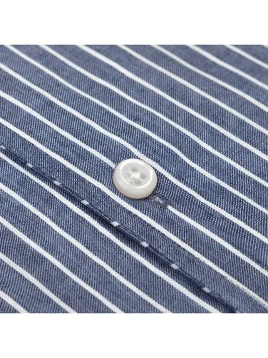 Germirli Albini Indigo White Striped Nevapas Lapel Collar Linen Lyocell Shirt - 6