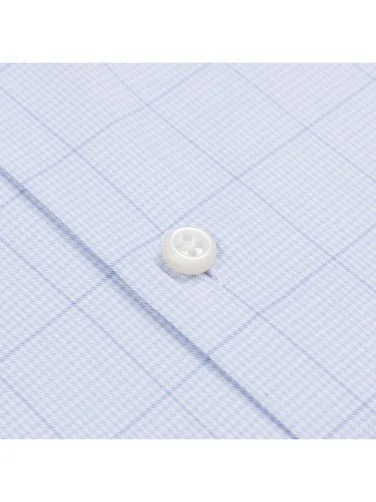 Germirli Albini Natural Germirli Exclusive Blue Patterned Tailor Fit Button-down Collar Organic Cotton Shirt - 4