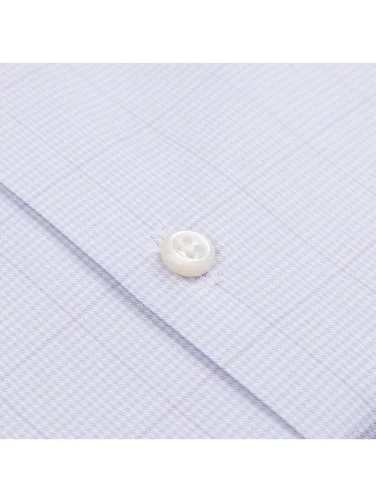 Germirli Albini Natural Germirli Exclusive Lilac Patterned Tailor Fit Button-down Collar Organic Cotton Shirt - 4